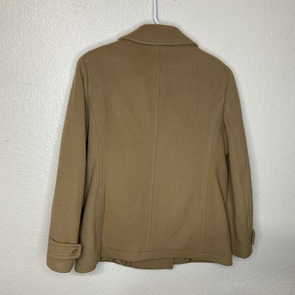 L. L. Bean Womens Classic Lambswool Peacoat - Size 6 Petite In Camel Tan - Picture 6 of 9
